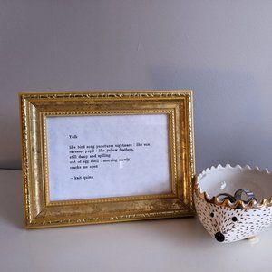Morning/Nature Poem in Gold/Yellow Frame